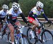 Overall women's winner, Lynette Burger (right), overall third place winner, Linda van den Biggelaar (left), with overall second place winner, An - Li Kachelhoffer just behind  them.