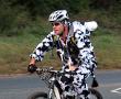  'Daisy the cow' riding for children with Cancer.