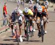  The leading men battle it out in the final sprint at Schoemansdal.