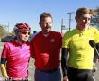 <p>Winners from the first stage, Charlene Roux from Team BestMed ASG and Team EuropcarSA&rsquo;s Calvin Beneke, pose for a photo.</p>
