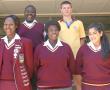 <p>Hierdie snoepiehelpers van Ho&euml;rskool Louis Trichardt het balkies ontvang. Hulle is, voor van links na regs, Faith Makubele, Benedicta Apea-Adu en Ramaanah Jamadar. Agter is Anani Mboyi en JW Moos. Afwesig: Hitekani Mashimbye.</p>
