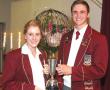 <p>Ho&euml;rskool Louis Trichardt se trofee vir leierskap word vanjaar gedeel deur Elouise Spies (links) en Jaco Linde, onderskeidelik hoofmeisie en onderhoofseun van 2013/14.</p>
