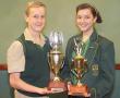 <p>Laerskool Louis Trichardt het vanjaar twee nuwe trofe&euml; vir beste leierontwikkeling ingestel. Die eerste twee wenners van hierdie trofe&euml; is, van links na regs, &nbsp;Johannes Joubert (beste leierontwikkeling: seuns) en Megan Bayes (beste leierontwikkeling: meisies).</p>
