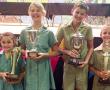 <p>Laerskool Levubu se top swemmers wat trofe&euml; verower het tydens die skool se jaarlikse prysuitdeling op 20 November. Van links na regs staan Jun&eacute;l Joubert (junior Victrix ludorum), Jessica Smith (senior Victrix ludorum), Chad Smith (senior Victor ludorum) en Rikus Haasbroek (junior Victor ludorum). Foto verskaf.</p>
