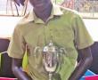 <p>Die jong Rinae Setlako is aangewys as Laerskool Levubu se Rugbyspeler van Jaar. Sy trofee is aan hom oorhandig tydens die skool se prysuitdelingsfunksie op 20 November. Foto verskaf.</p>
