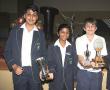 <p>Students of the Ridgeway Independent School outside Louis Trichardt received prestigious awards at the school&rsquo;s senior prize-giving function on 26 November. From left to right are Taha Tayob and Neha Patel (sharing the trophy for loyalty), Gordon McGaffin (trophies for helpfulness and perseverance) and Emlyn Foord (trophy for eco-awareness).</p>
