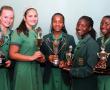 <p>Hierdie Triegies is verlede week vereer vir hul prestasies in hul taalvakke. Van links na regs is Suandrie Corbett (toppresteerder in Afrikaans eerste taal), Linique Kruger (toppresteerder in Engels eerste addisionele taal), Sally Machochi (hoogste prestasie in Afrikaans eerste addisionele taal), Bono Mamphiswana (hoogste prestasie in Engels eerste taal) en Murangi Masakona (hoogste pre&shy;stasie in Tshivenda eer&shy;ste addisionele taal).</p>
