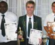 <p>Erkenning is gegee aan Ho&euml;rskool Eric Louw se beste rugbyspelers van 2015 tydens die skool se jaarlikse prysuitdeling. Van links na regs is Kagiso Phologa (Driedrukker van die Jaar), Davies Mulaudzi (beste agterspeler), Ettienne Roos (junior Rugbyspeler van die Jaar) en Surprise Mathabela (Rugbyspeler van die Jaar). <em>Foto&rsquo;s verskaf.</em></p>
