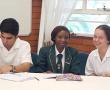 <p>Eric Louw High School&rsquo;s debating team, consisting of (from left to right) Kuru Vansia, Lantani Nthambeleni and Kay-lee Ann Kirsten, had a very close debate against PEPPS from Polokwane on 23 April. The team fought hard, but unfortunately lost by a hair&rsquo;s breath. They did, however, deliver the best speaker of the day, namely Latani. <em>Photo supplied</em>.</p>
